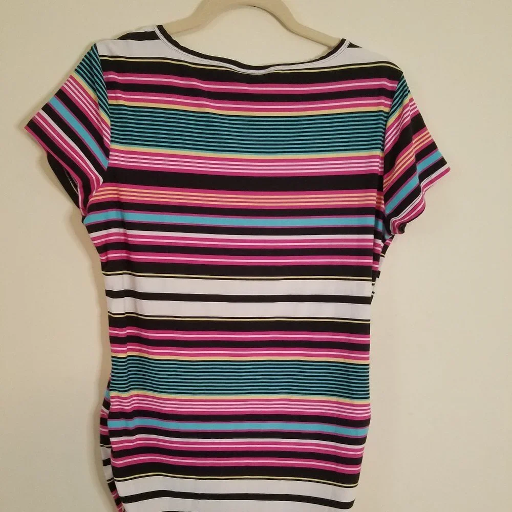 Bobbie Brooks Multi-colored Striped top sz L - Picture 4 of 5